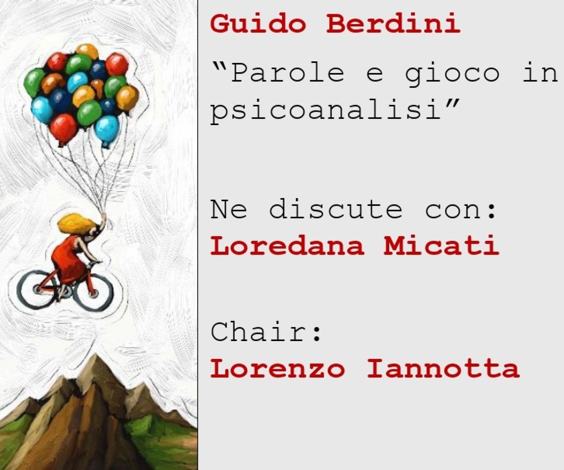 20 giugno 2024 -  Guido Berdini  “Parole e gioco in psicoanalisi”, ne discute con Loredana Micati del CPdR.